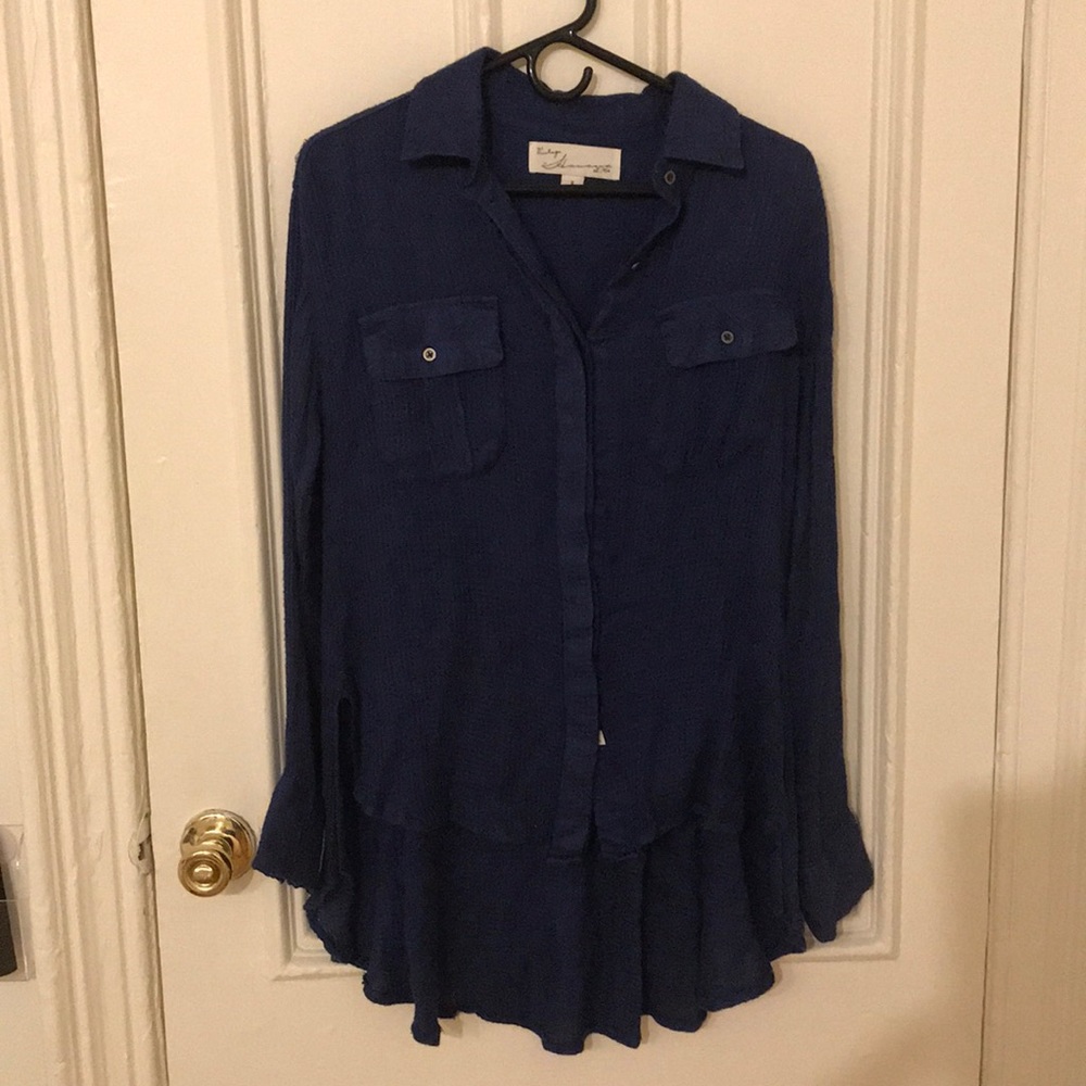 Navy waffle Shirt/tunic